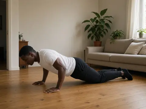 Passo 2: flexão de joelhos.